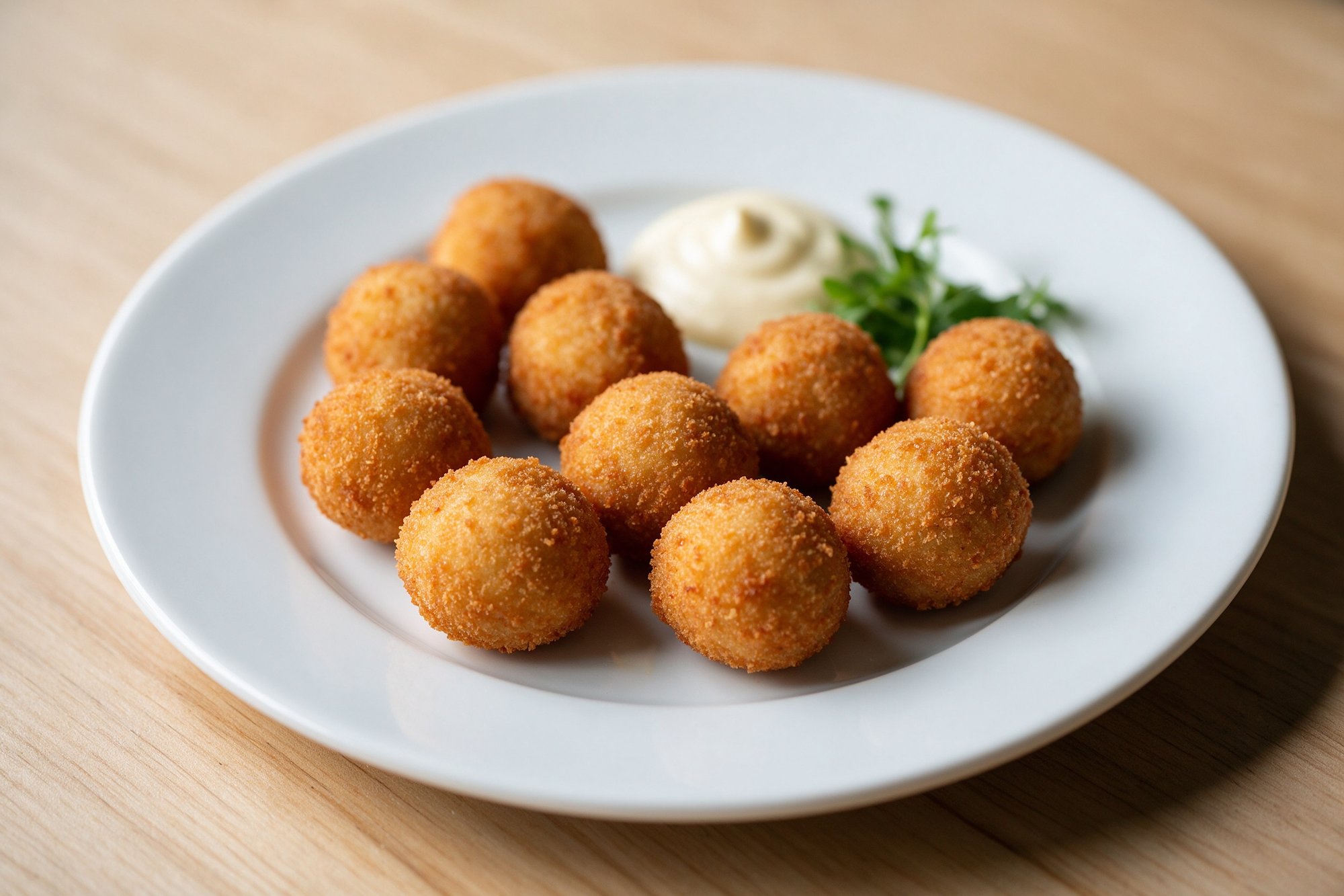 Croquetas caseras doradas y crujientes con alioli